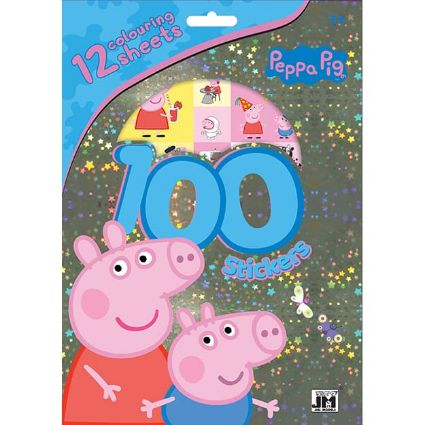 Obrázek 100 samolepek s omalovánkovými listy Prasátko Peppa