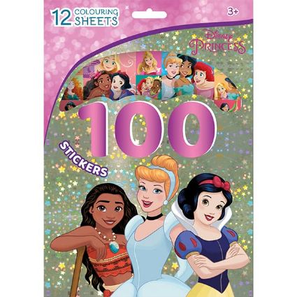 Obrázek 100 samolepek s omalovánkovými listy Disney Princezny
