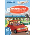 Obrázek Omalovánky A4 se samolepkami Doprava