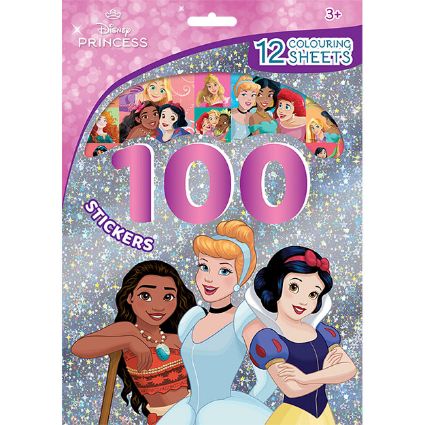 Obrázek 100 samolepek s omalovánkovými listy Disney Princezny